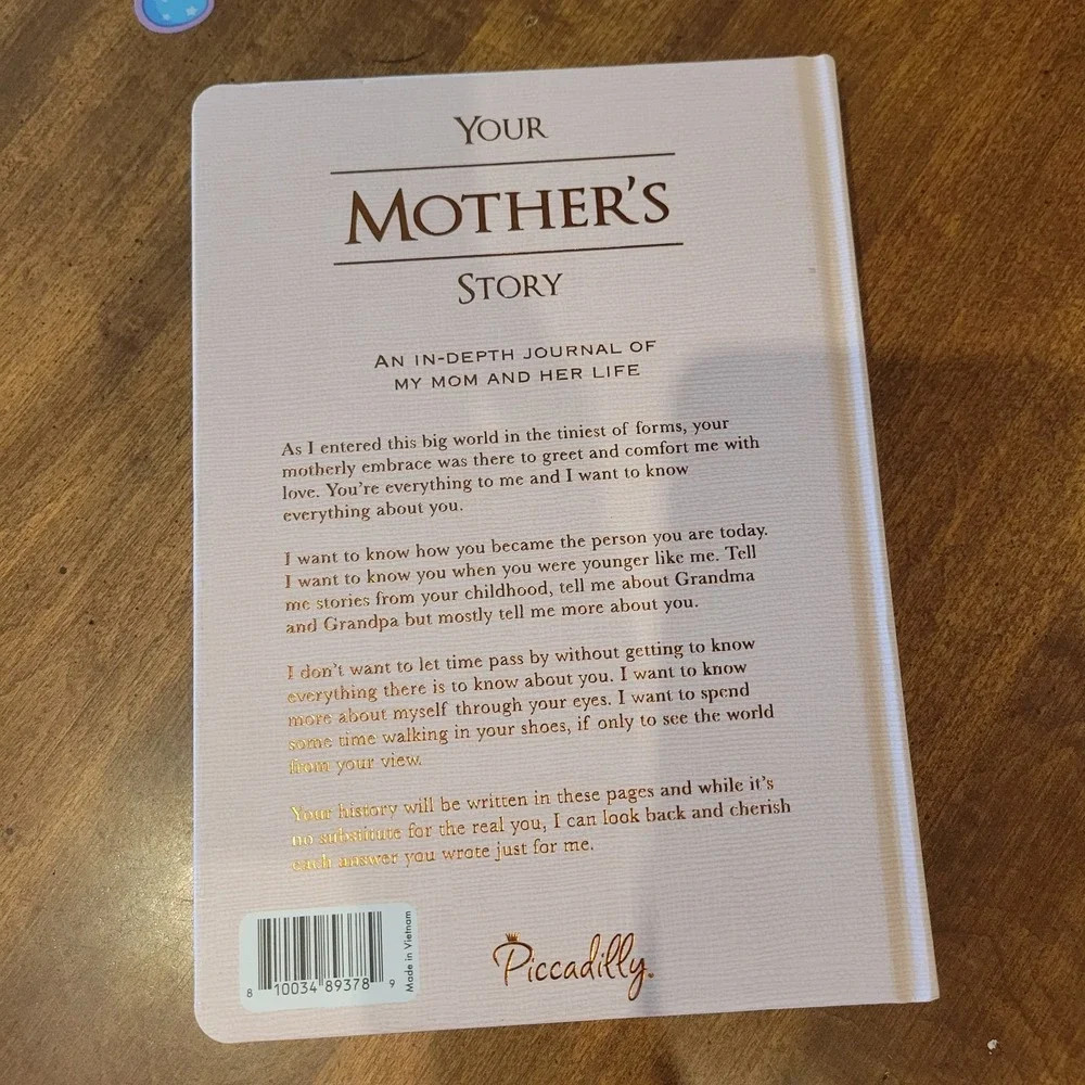 Piccadilly Your Mother's Story Guided Journal Hardcover Mom Memory Keepsake Book